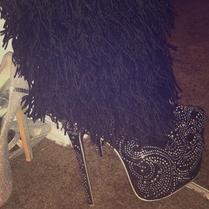 Alba Under The Knee Boots & Dazzle Platform Heels